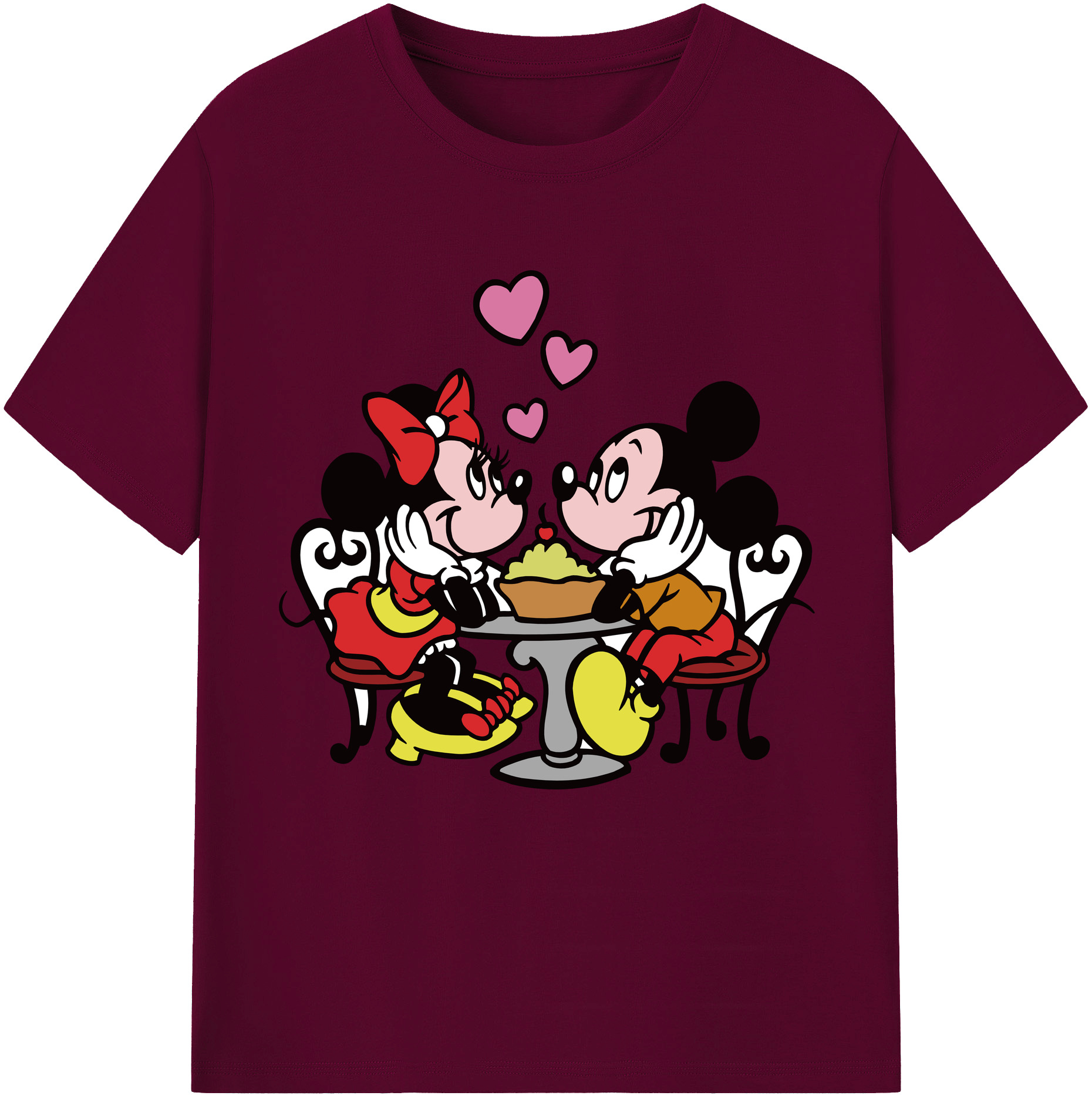 （画像用） ミッキーマウス Mickey Mouse レディースカジュアルプリントTシャツ（綿100％）